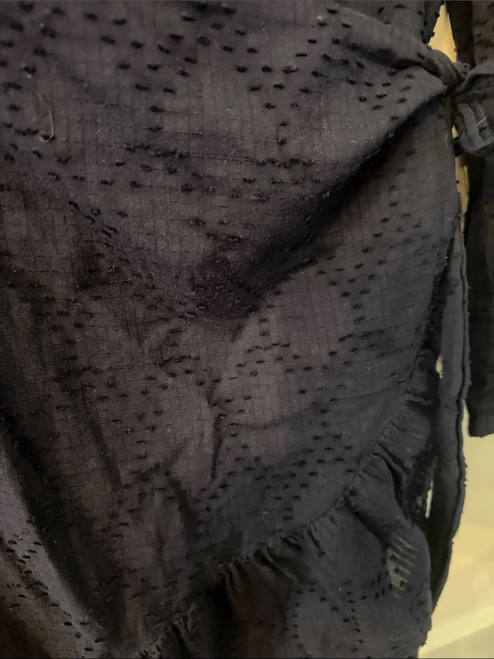 J. Crew Navy Textured Long-Sleeve Wrap Dress